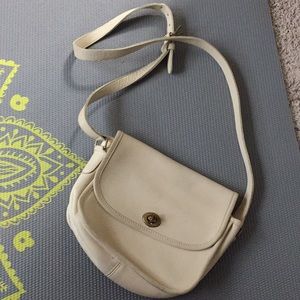 Vintage Coach white crossbody bag